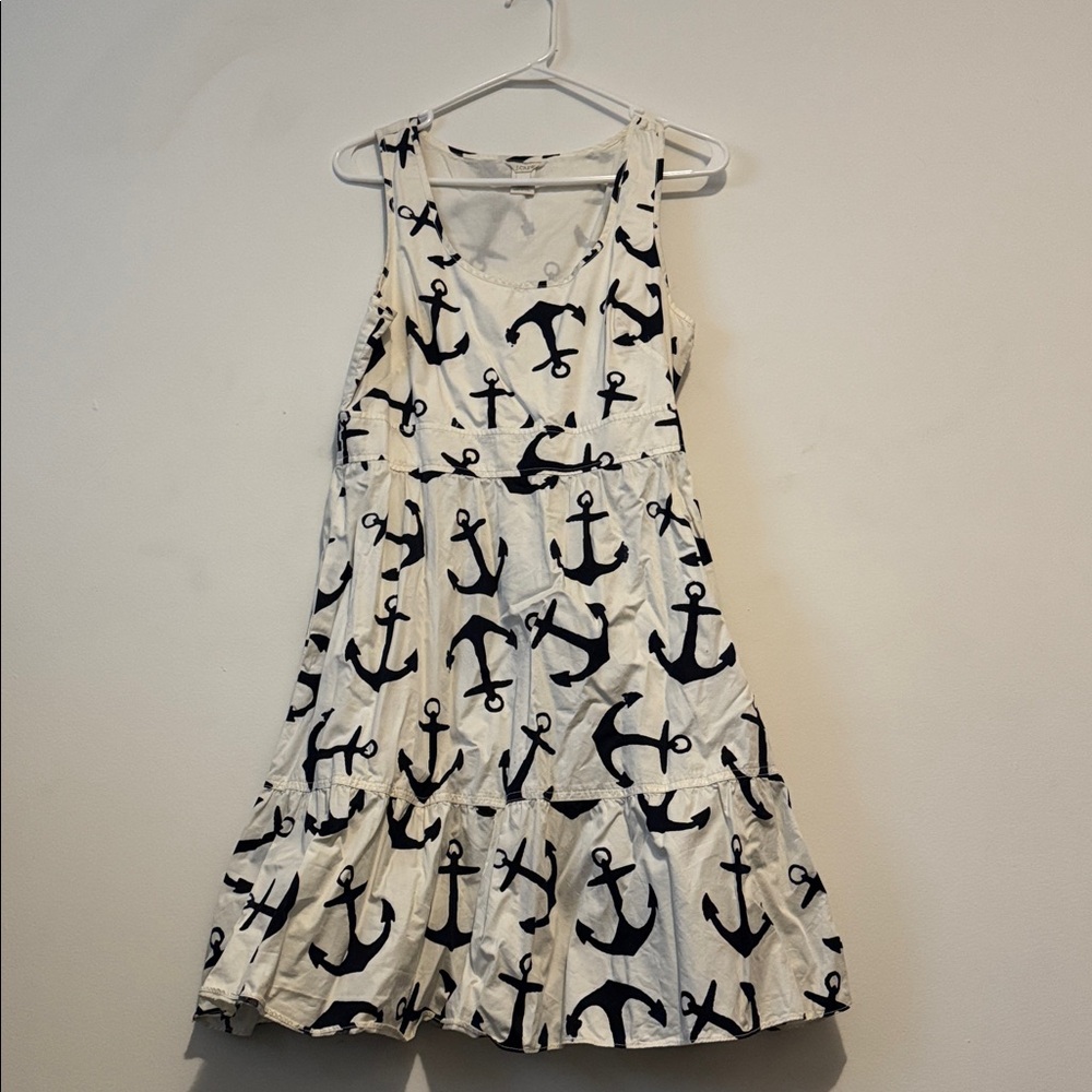 Vintage J.Crew A Line Anchor Print Dress Sz. 8